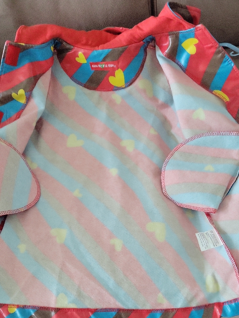 Agatha Ruiz De La Prada Striped Heart Kids Raincoat - Size 2 - Picture 5 of 9